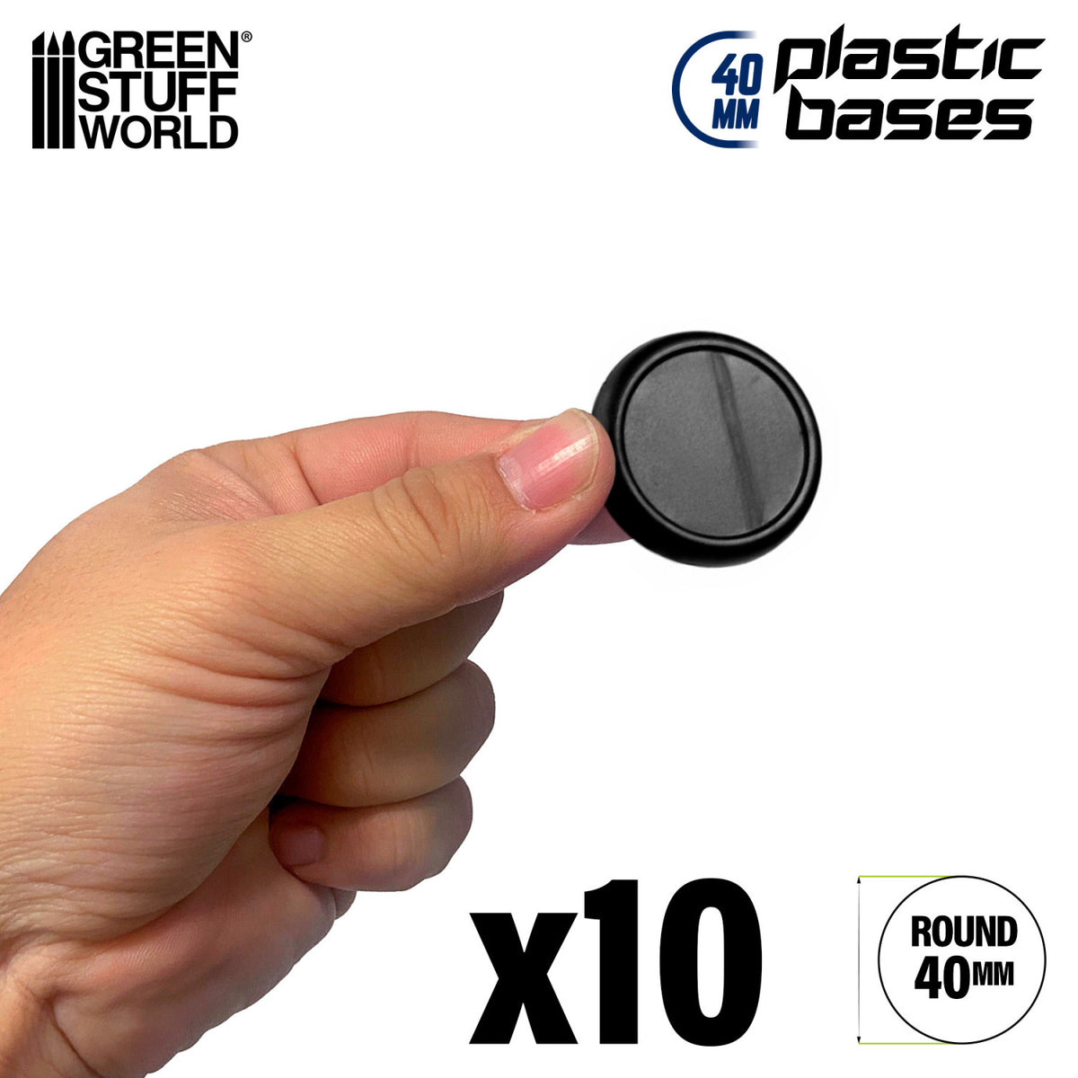 Plastic Round Base with Lips 40mm (Pack x10) | Plastična Postolja 40mm
