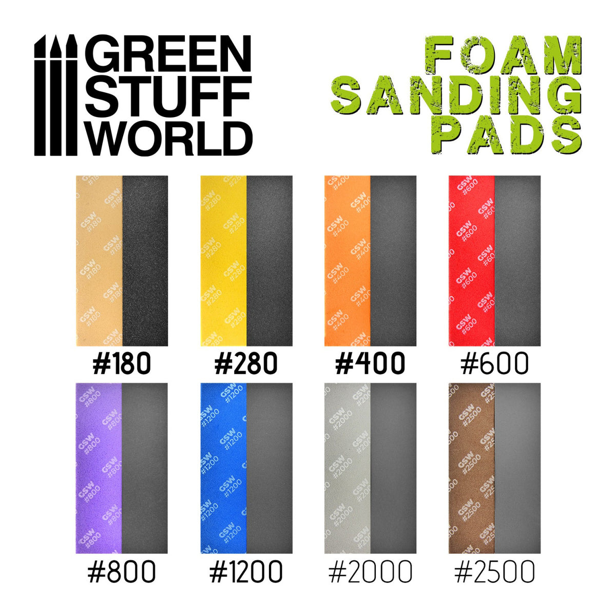 FOAM Sanding Pads - COARSE GRIT ASSORTMENT (pack x20)