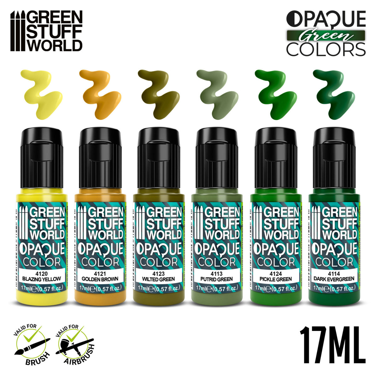 PAINT SET - Opaque Colors GREEN (Box x6)