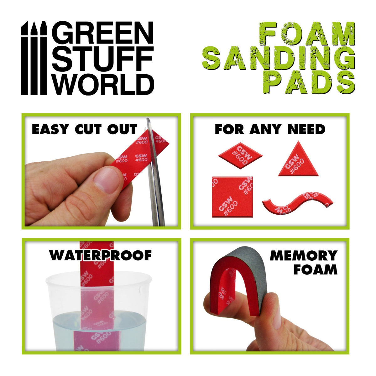 FOAM Sanding Pads - COARSE GRIT ASSORTMENT (pack x20)