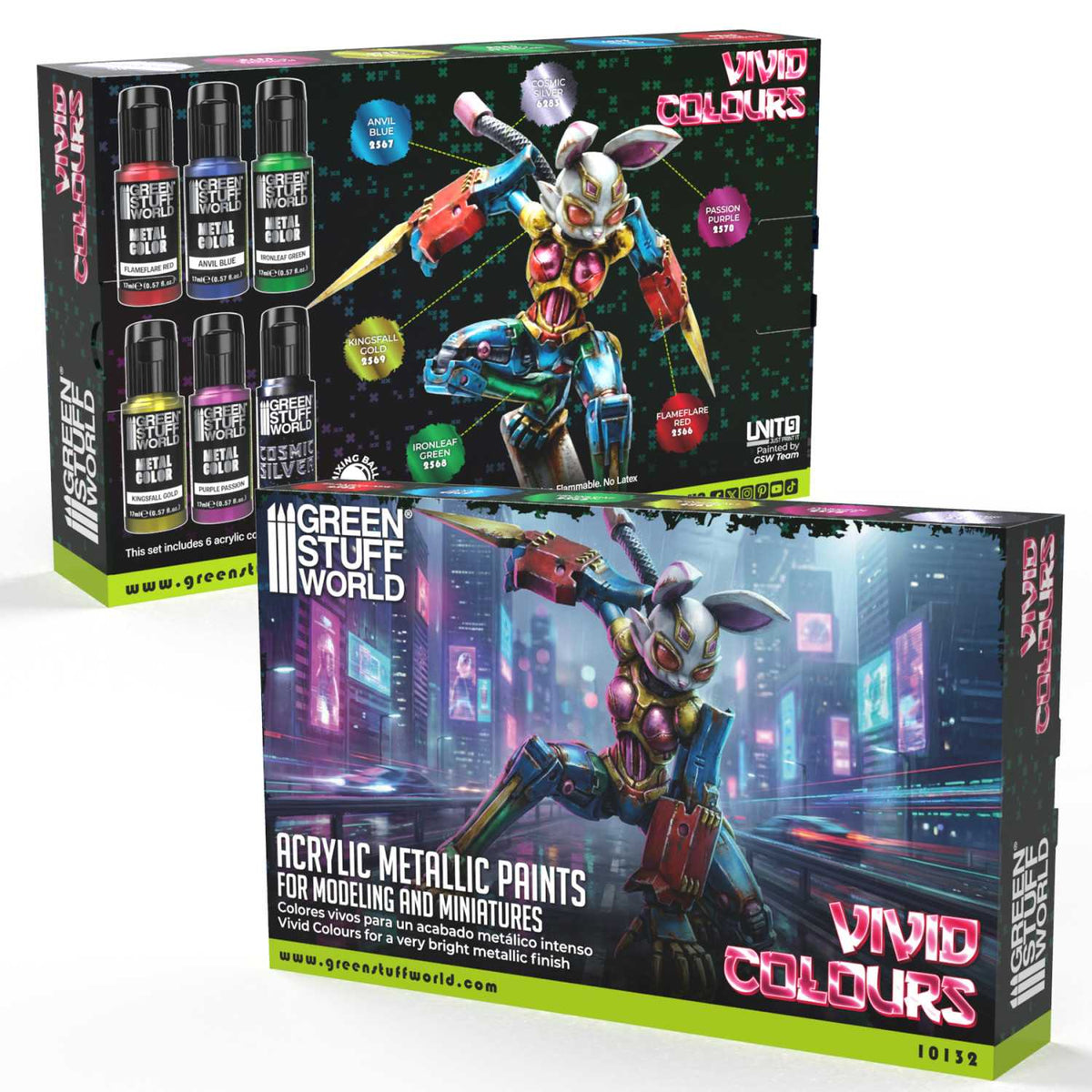Paint Set - VIVID Metallic colours (Box x6)