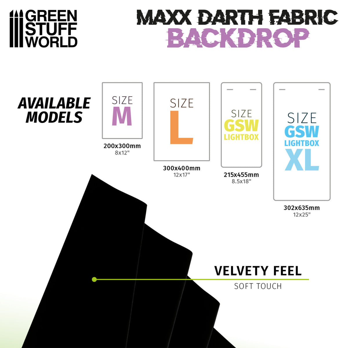 Black Maxx Darth Backdrop - M Size 200x300mm | Ultra Crna Pozadina