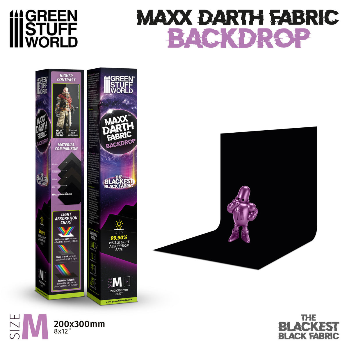 Black Maxx Darth Backdrop - M Size 200x300mm | Ultra Crna Pozadina