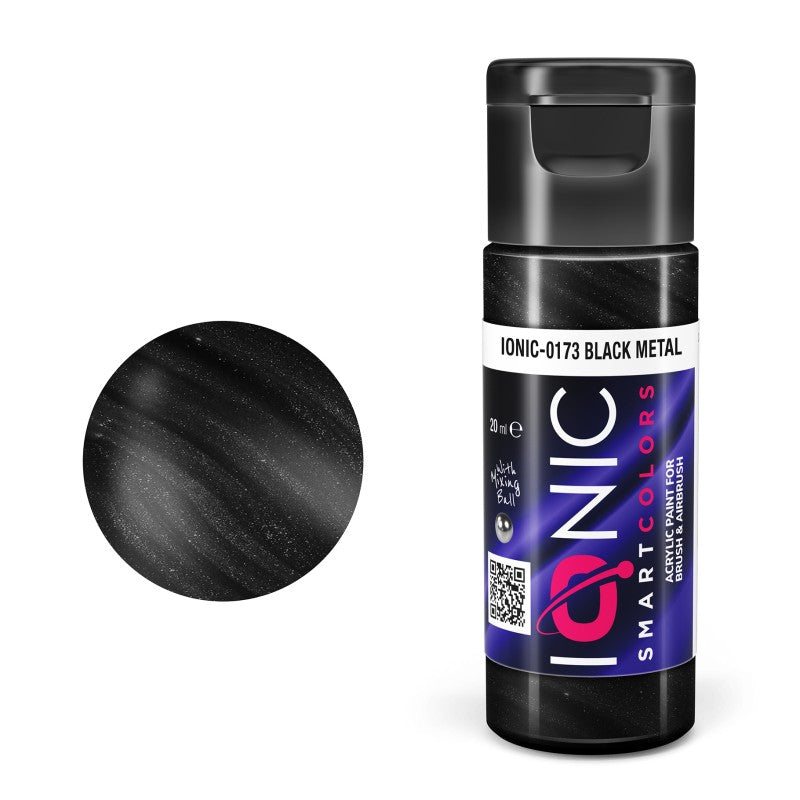 AMMO Ionic Smart Colors Black Metal 20ml | Akrilna Boja za Minijature IONIC-0173