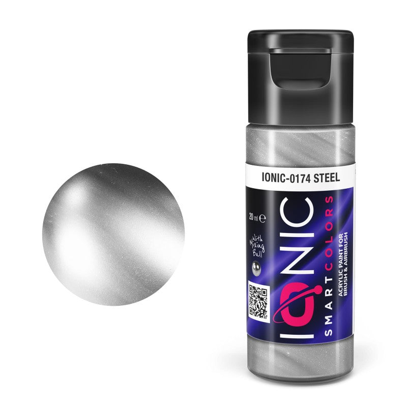 AMMO Ionic Smart Colors Steel 20ml | Akrilna Boja za Minijature IONIC-0174