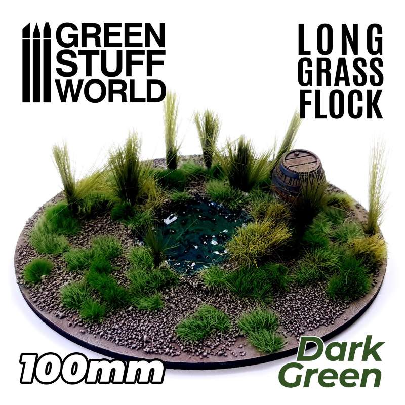 Long Grass Flock 100mm Dark Green | Duga trava 100mm tamno zelena