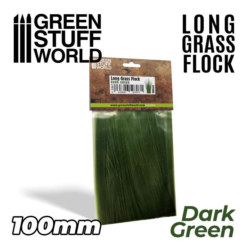 Long Grass Flock 100mm Dark Green | Duga trava 100mm tamno zelena