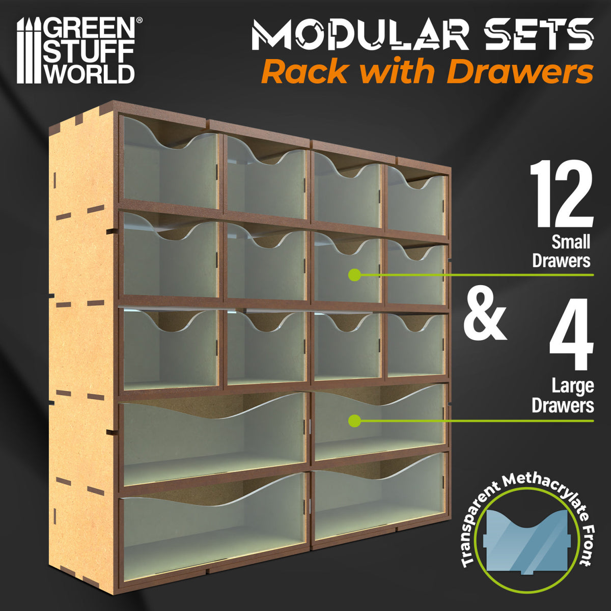 Green Stuff World MDF organizer sa 16 fioka