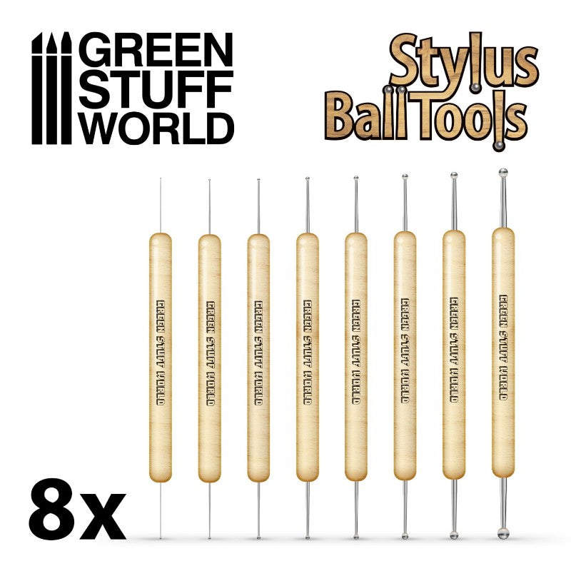 Metal Ball Stylus Sculpting Tool Set x8 | Set Metalnih Kugličastih Alata za Modeliranje x8