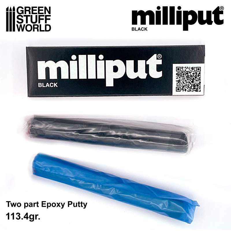 Milliput Black dvokomponentna epoxy masa 113g Green Stuff World Aždaja modelarska masa