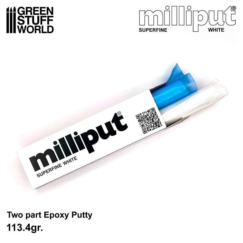 Milliput Super Fine White dvokomponentna epoxy masa 113g Green Stuff World Aždaja modelarstvo