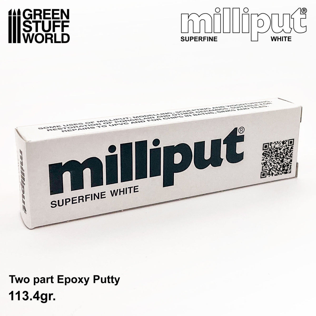 Milliput Super Fine White epoxy putty 113g Green Stuff World Aždaja bela epoksidna masa