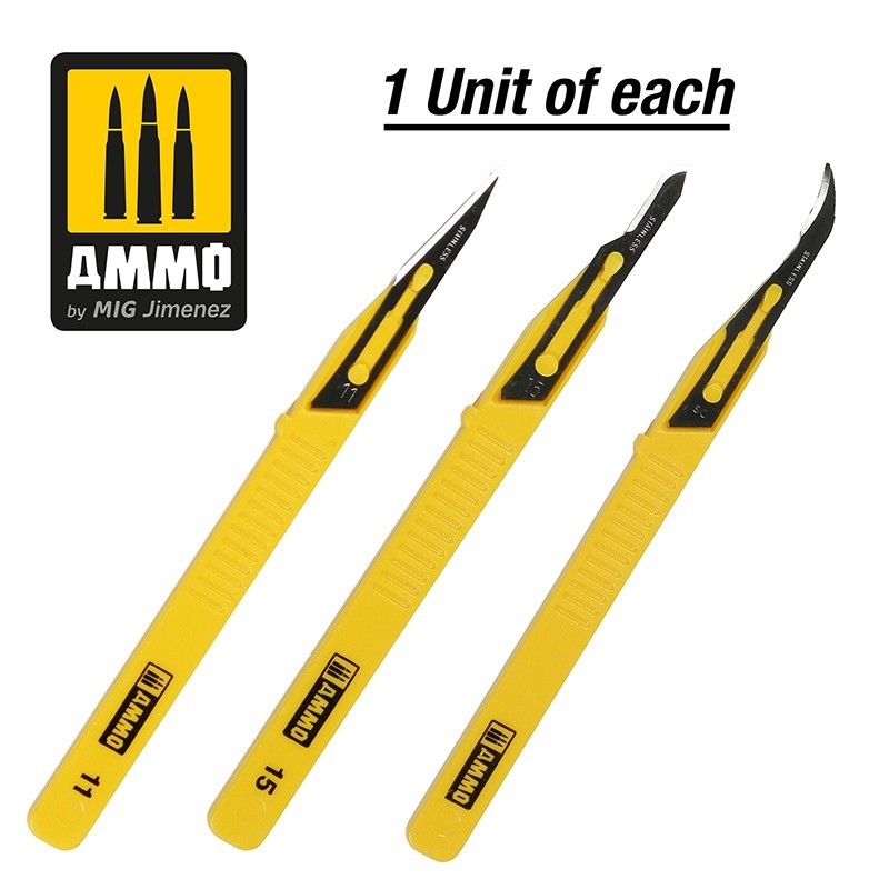 Ammo Mini Blade Set 3 pcs sečiva za modelarski skalpel

Set mini sečiva za makete