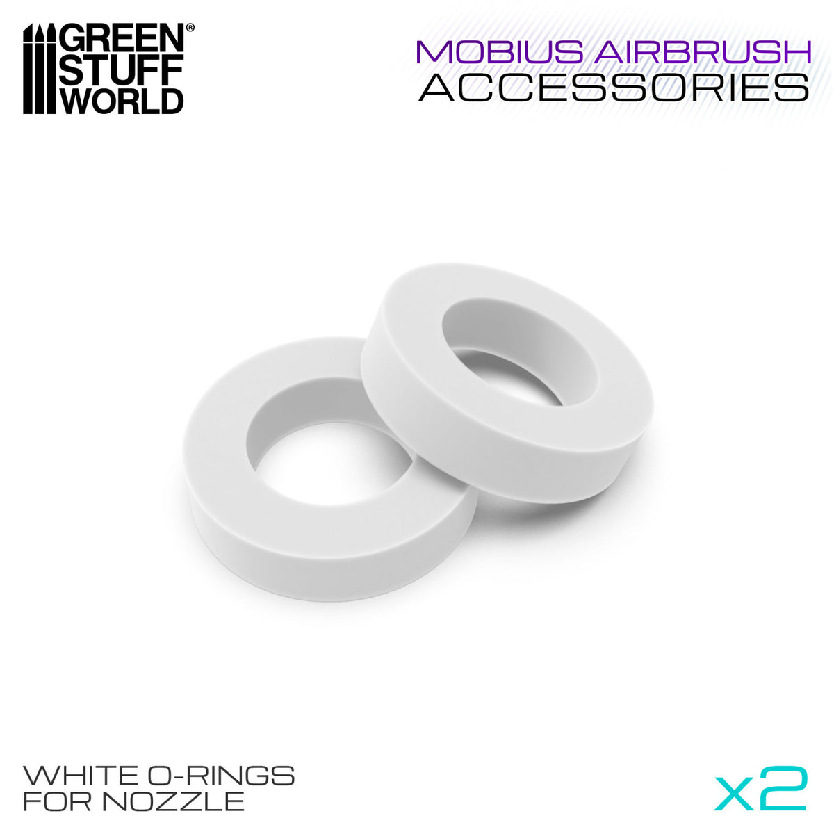 Gaahleri Mobius Nozzle O-Rings (White PTFE) | Beli O-Prstenovi za Diznu Mobius Airbrusha
