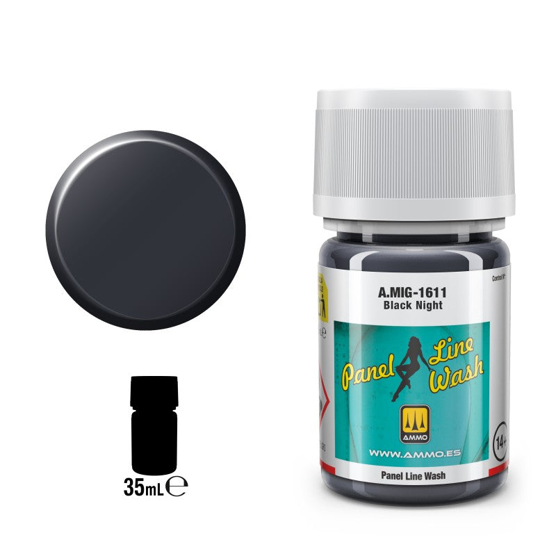 Ammo PLW Black Night panel line wash za makete

Crni wash za linije panela na modelima
