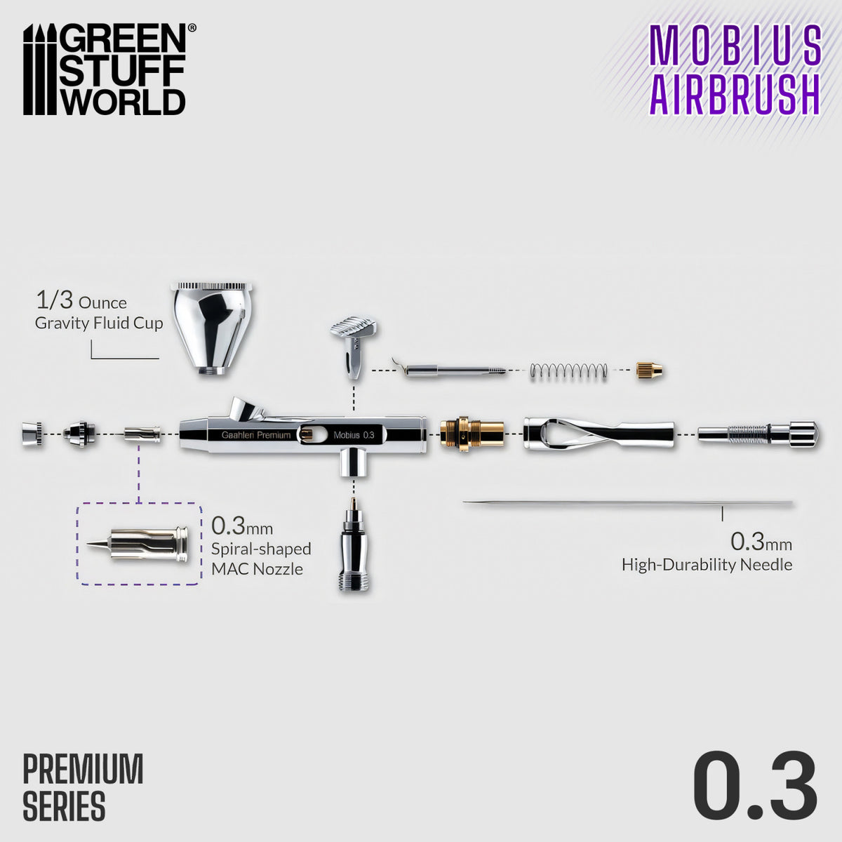 Gaahleri Premium Series GHPM-Mobius Airbrush 0.3mm | Airbrush 0,3 mm