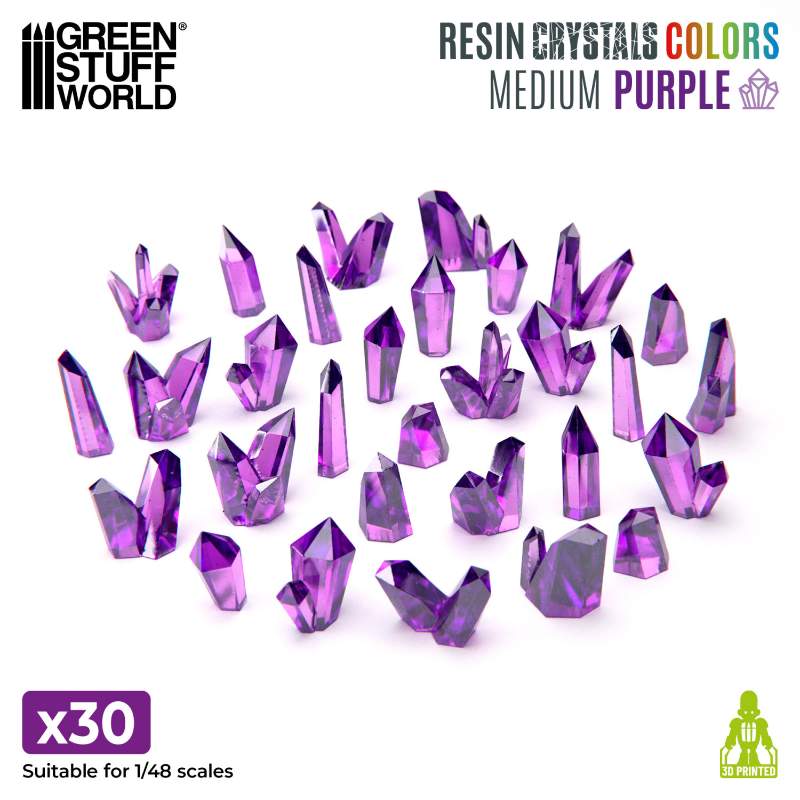 Purple Resin Crystals Medium | Ljubičasti smolasti kristali srednji 9-16mm (30 kom)