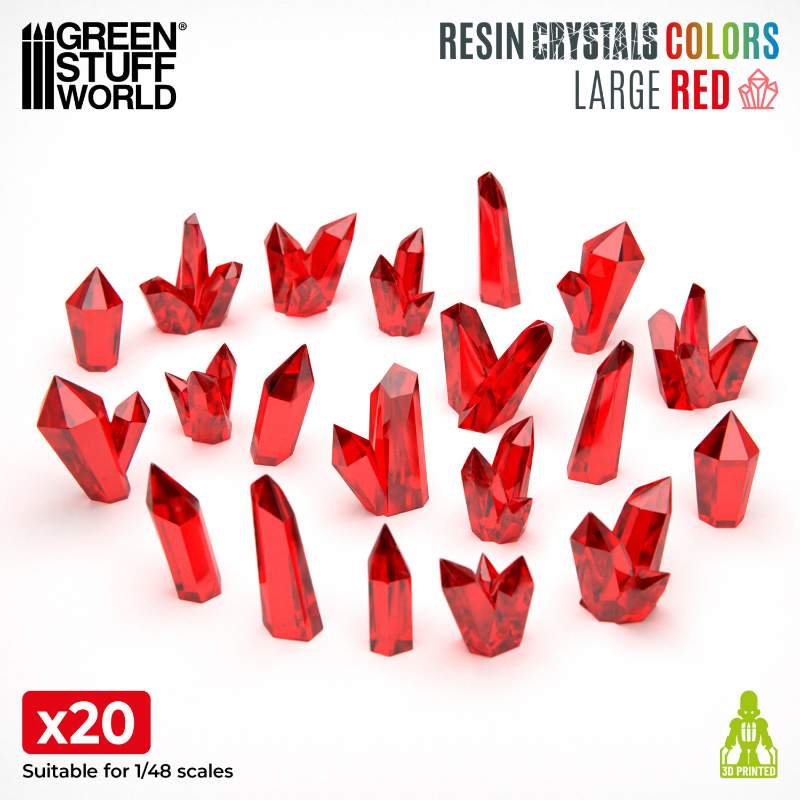 Red Resin Crystals Large | Crveni smolasti kristali veliki 15-20mm (20 kom)