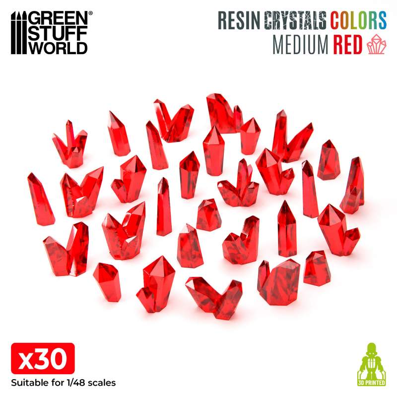 Red Resin Crystals Medium | Crveni smolasti kristali srednji 9-16mm (30 kom)