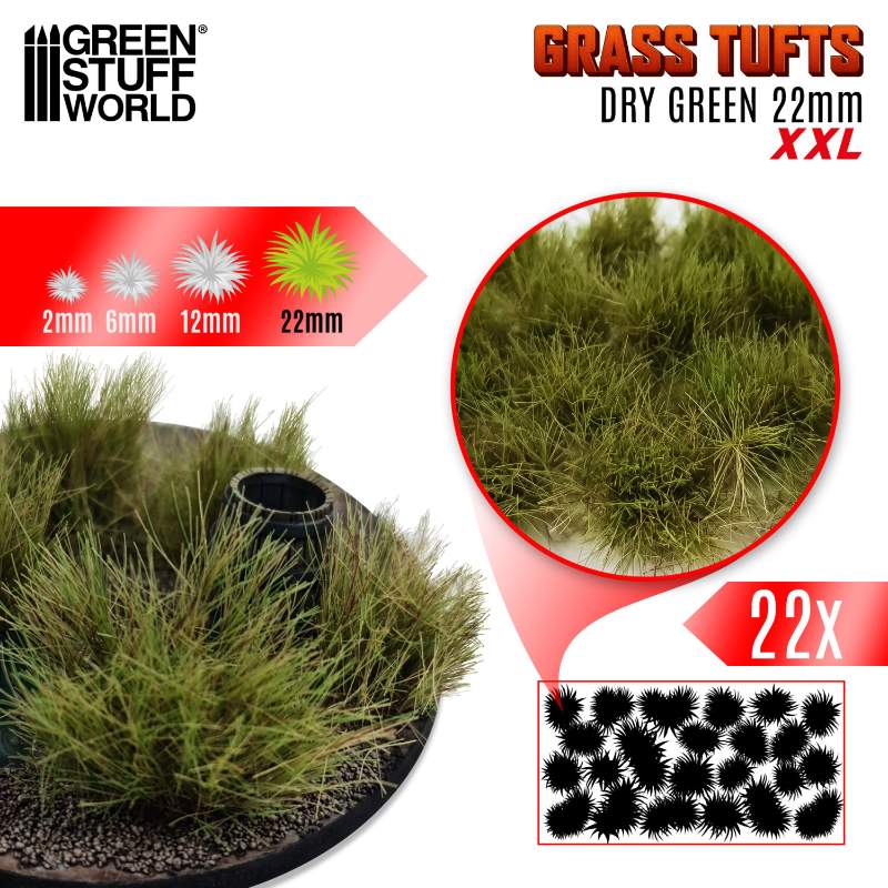 Grass Tufts XXL 22mm Dry Green | Buseni trave XXL 22mm suvo zeleni