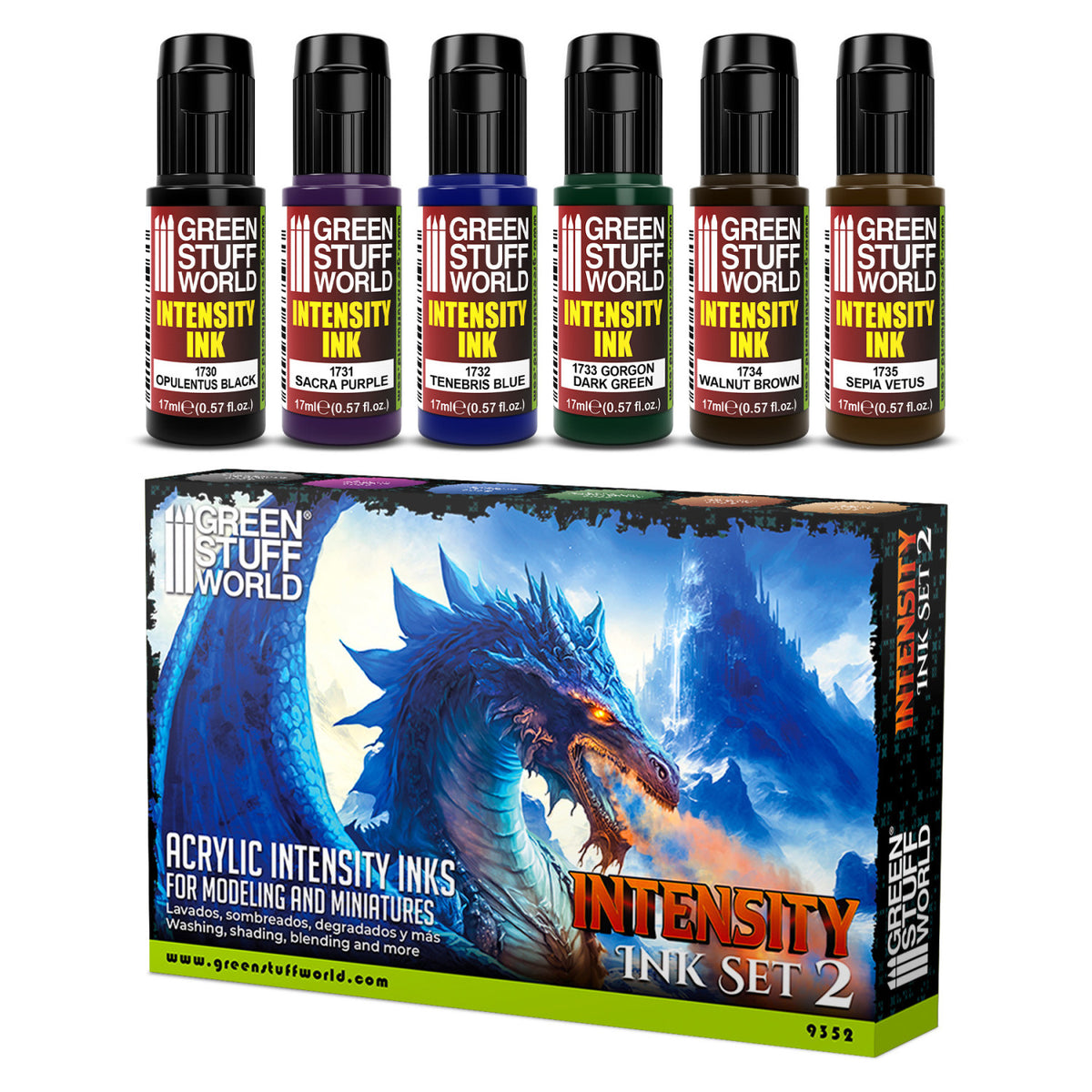 Intensity Inks Set 2 – 6 boja | Akrilni inkovi za minijature