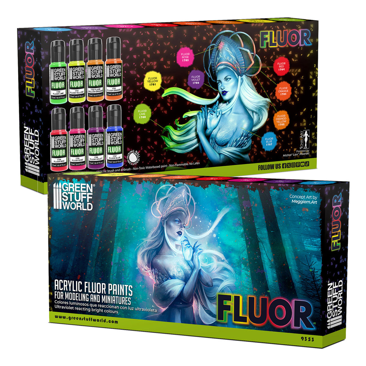 Fluorescent Paints Set - 8 boja | Fluorescentne akrilne boje