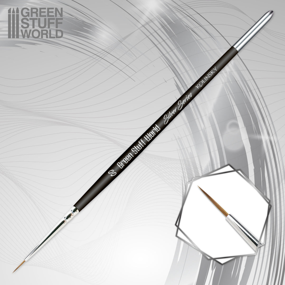 SILVER SERIES Kolinsky Brush Size 00, četkica za minijature, slika 3