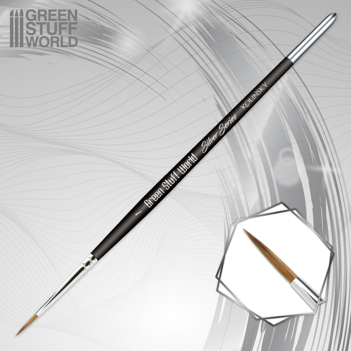 SILVER SERIES Kolinsky Brush Size 1, četkica za minijature, slika 3