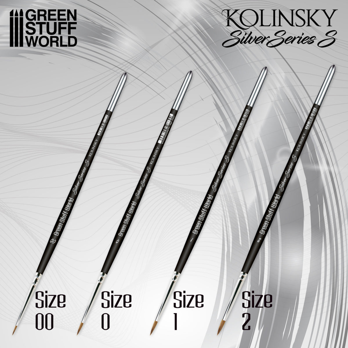 Kolinsky SILVER SERIES (S) Paint Brush Set