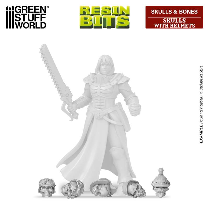 Resin Skulls with Helmets Set | 3D štampane lobanje sa šlemom (40 kom, 1:48 razmera)