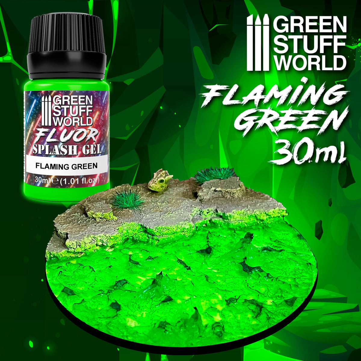 Fluorescentni zeleni teksturni gel za makete i figure – efekat vatre i fantazijskih scena
