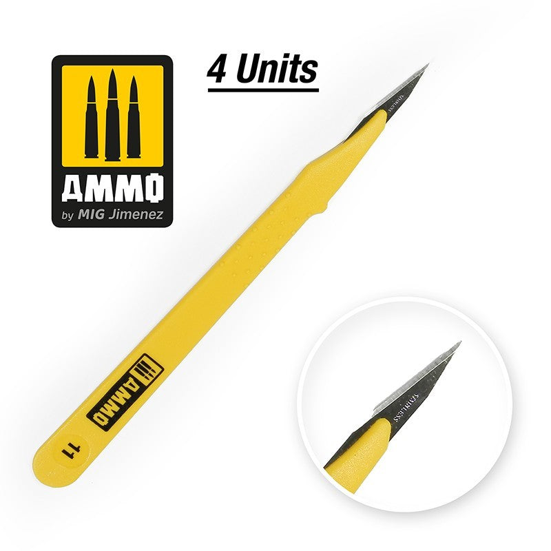 Ammo Standard Blade Straight 4 pcs sečiva za modelarski skalpel

Ravna sečiva za makete i modelarstvo