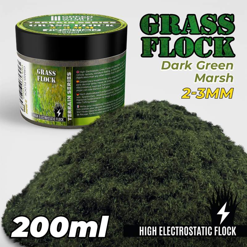 Static Grass Flock Dark Green Marsh | Statička trava 2-3mm tamno zelena močvarna 200ml