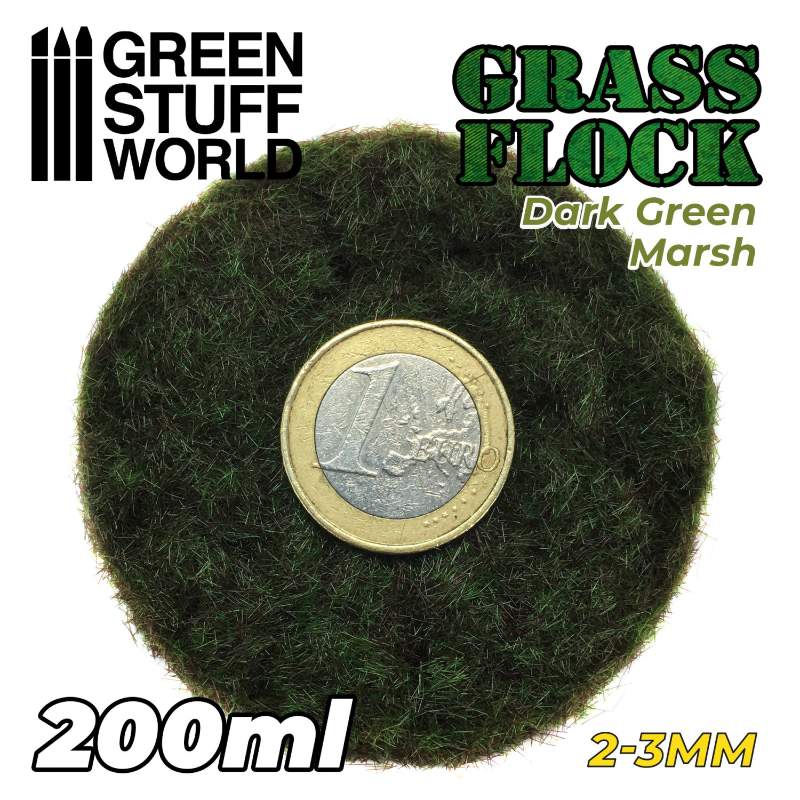 Static Grass Flock Dark Green Marsh | Statička trava 2-3mm tamno zelena močvarna 200ml