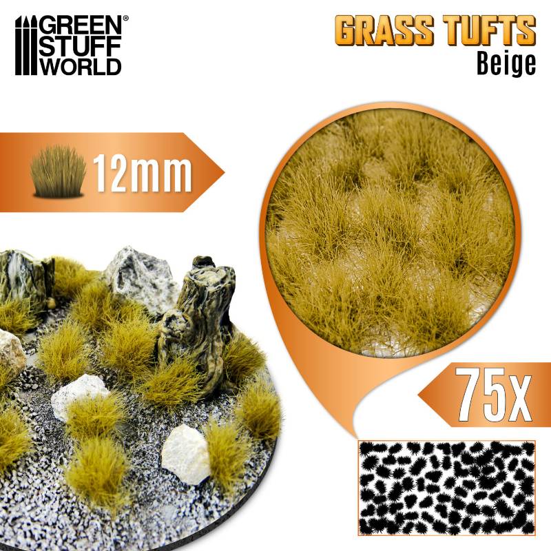 Static Grass Tufts 12mm Beige | Buseni trave 12mm bež