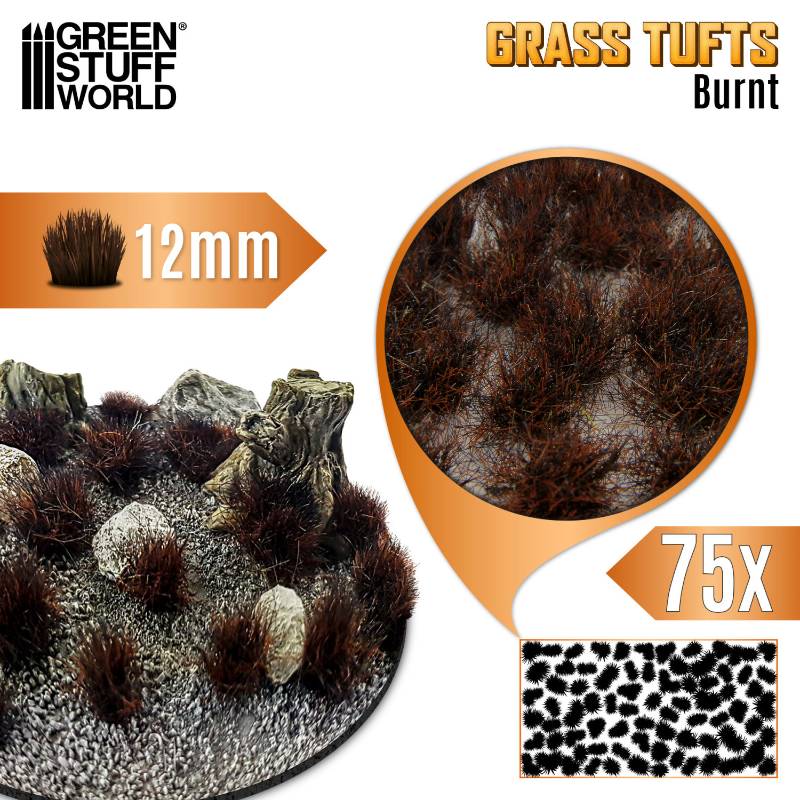Static Grass Tufts 12mm Burnt Brown | Buseni trave 12mm spaljeno braon