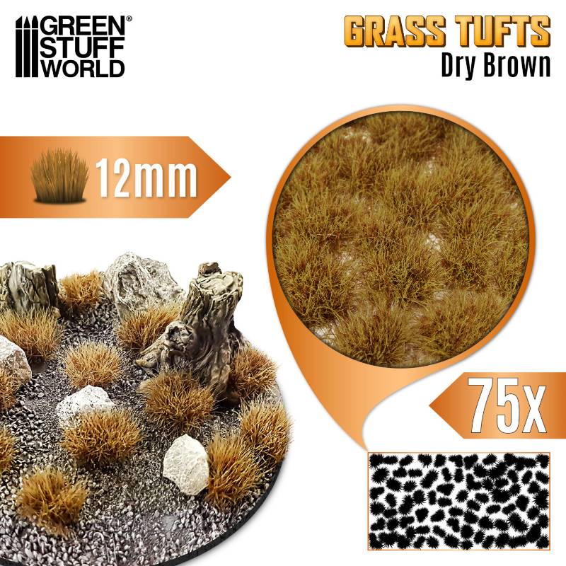 Static Grass Tufts 12mm Dry Brown | Buseni trave 12mm suvo braon