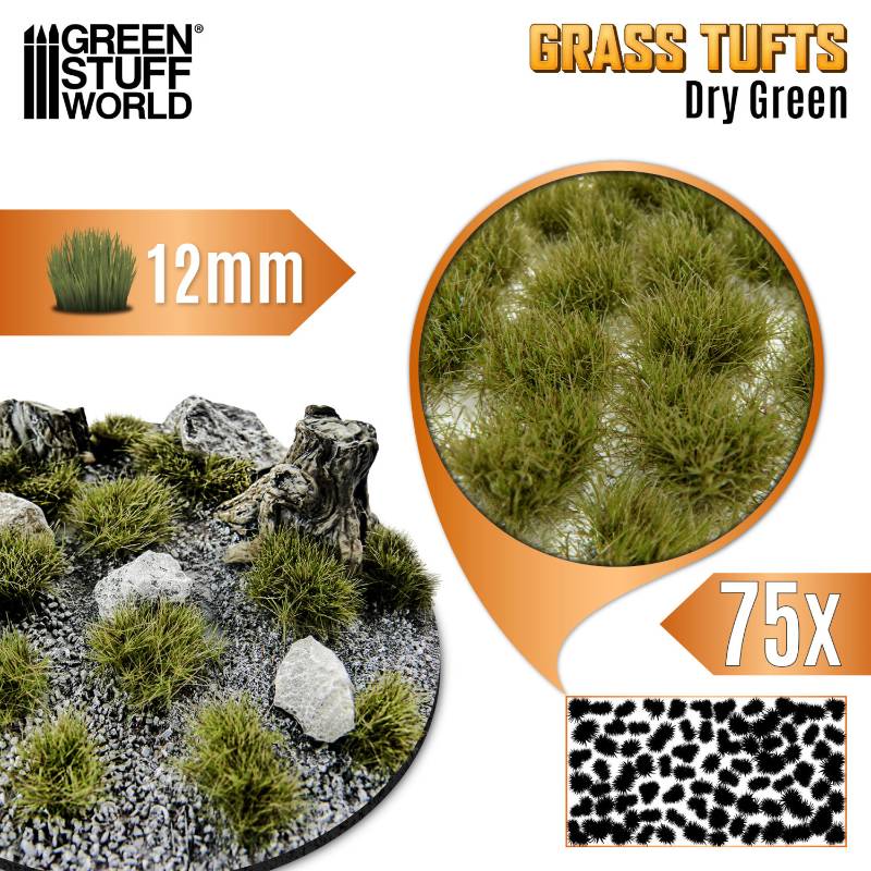 Static Grass Tufts 12mm Dry Green | Buseni trave 12mm suvo zeleni