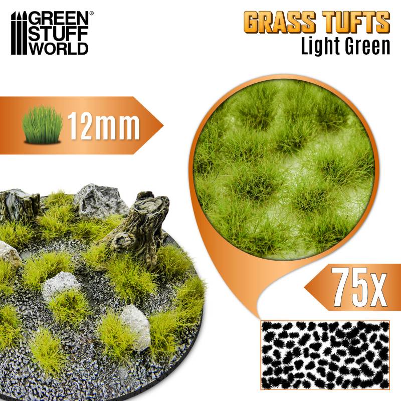 Static Grass Tufts 12mm Light Green | Buseni trave 12mm svetlo zeleni