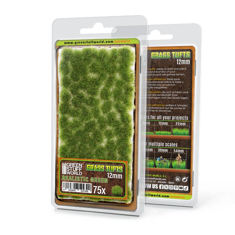Static Grass Tufts 12mm Realistic Green | Buseni trave 12mm realistična zelena