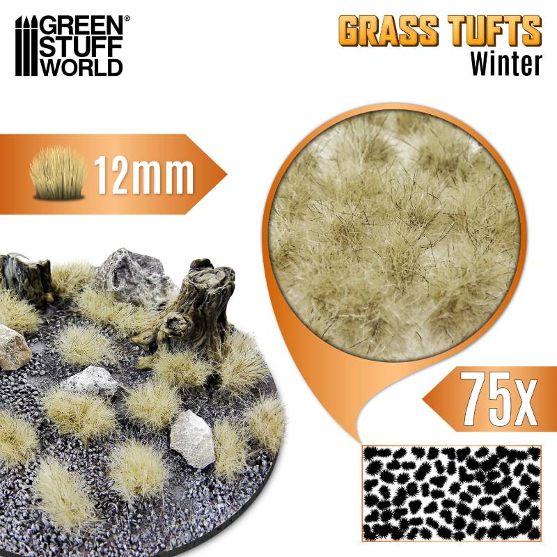 Static Grass Tufts 12mm Winter White | Buseni trave 12mm zimsko beli