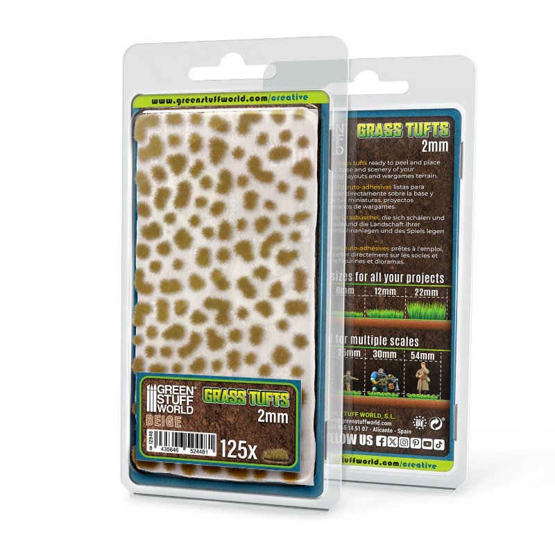 Static Grass Tufts 2mm Beige | Buseni trave 2mm bež