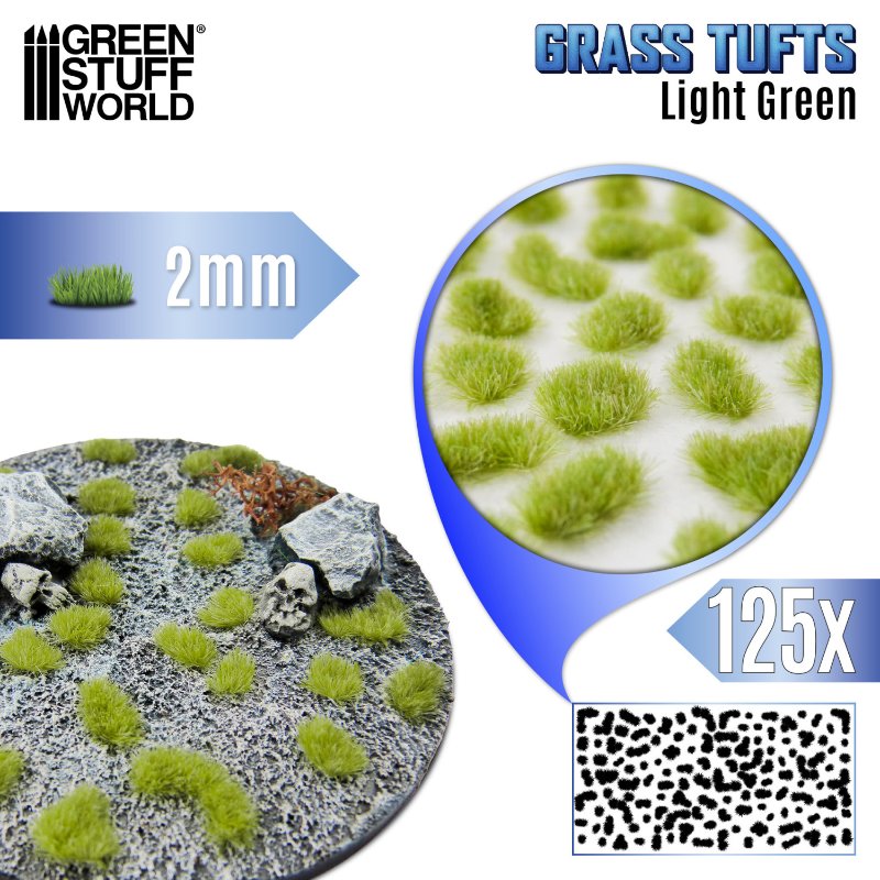 Static Grass Tufts 2mm Light Green | Buseni trave 2mm svetlo zeleni