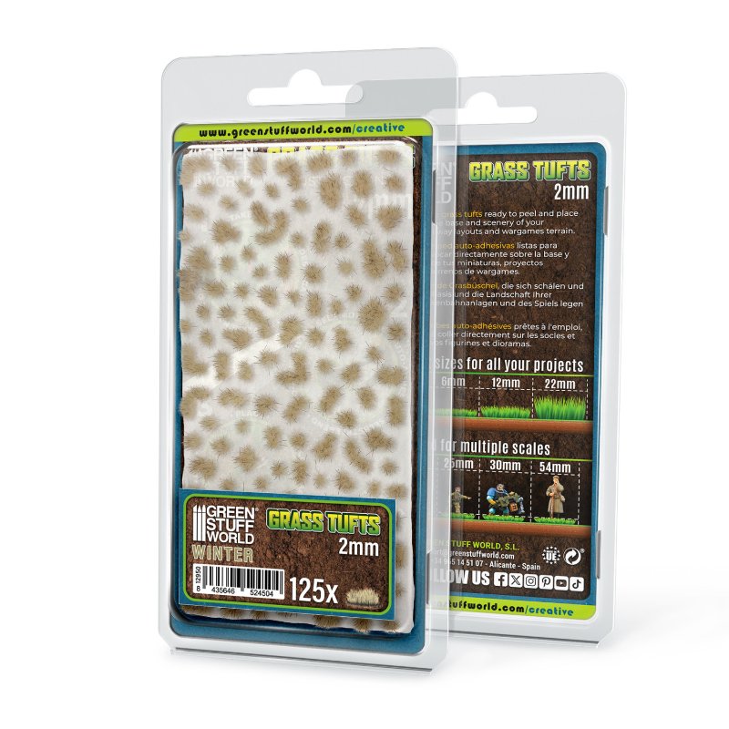 Static Grass Tufts 2mm Winter White | Buseni trave 2mm zimsko beli