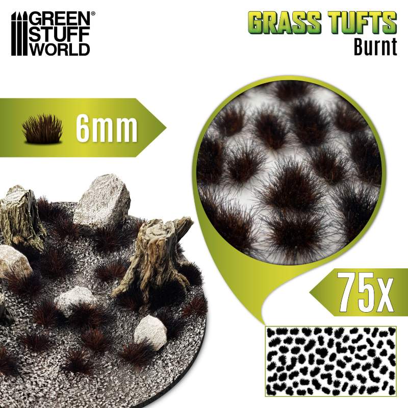 Static Grass Tufts 6mm Burnt Brown (75 pcs) | Buseni trave 6mm spaljeno braon (75 kom)
