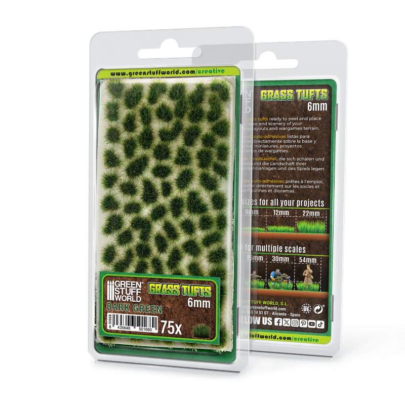 Static Grass Tufts 6mm Dark Green (75 pcs) | Buseni trave 6mm tamno zeleni (75 kom)