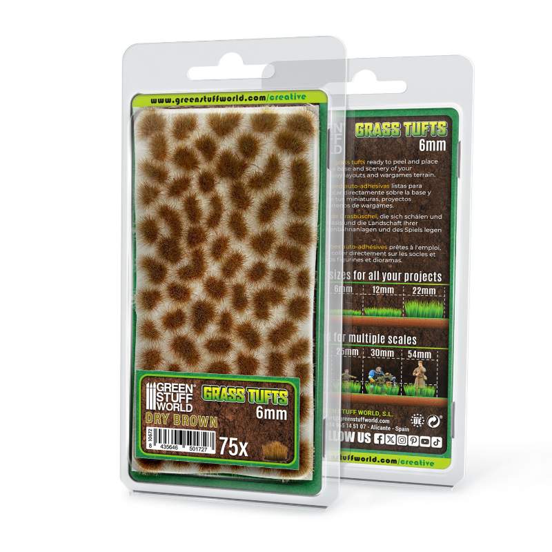 Static Grass Tufts 6mm Dry Brown (75 pcs) | Buseni trave 6mm suvo braon (75 kom)