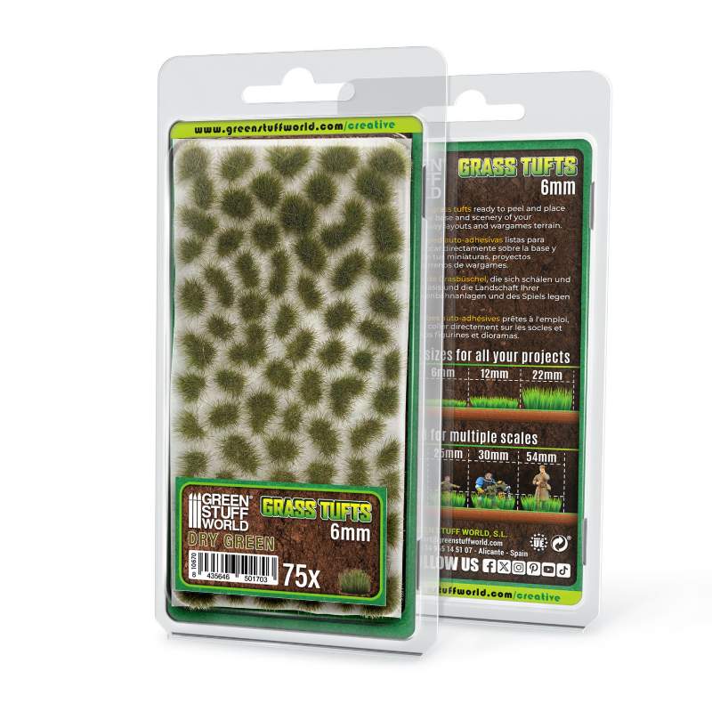 Static Grass Tufts 6mm Dry Green (75 pcs) | Buseni trave 6mm suvo zeleni (75 kom)