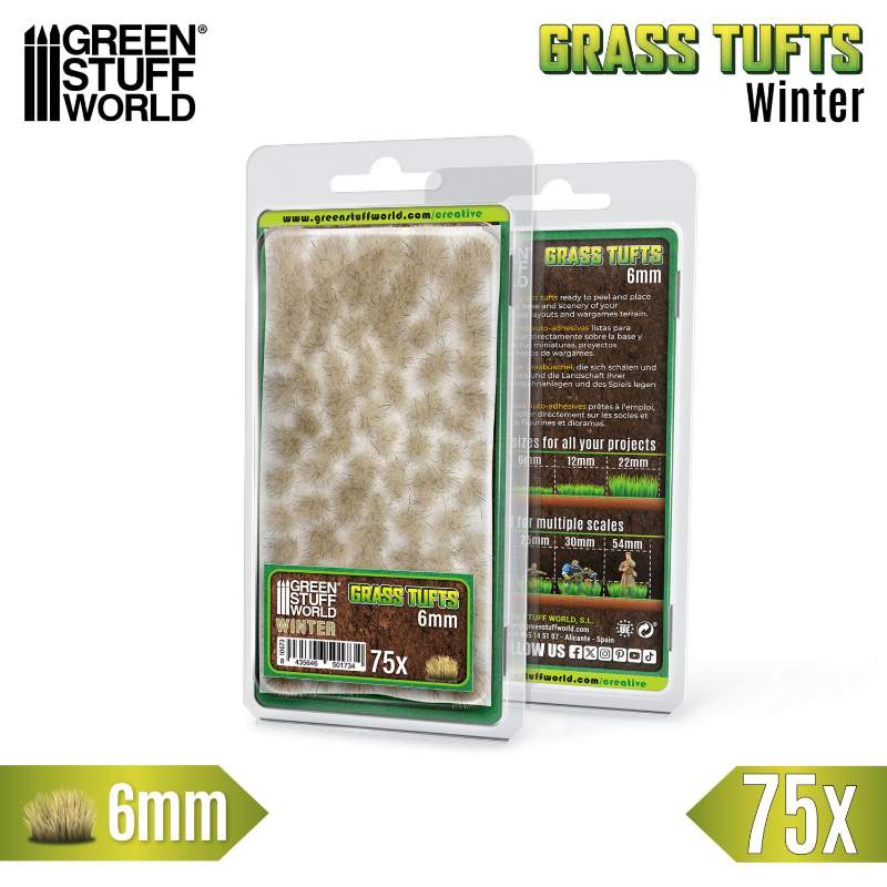 Static Grass Tufts 6mm Winter White (75 pcs) | Buseni trave 6mm zimski beli (75 kom)