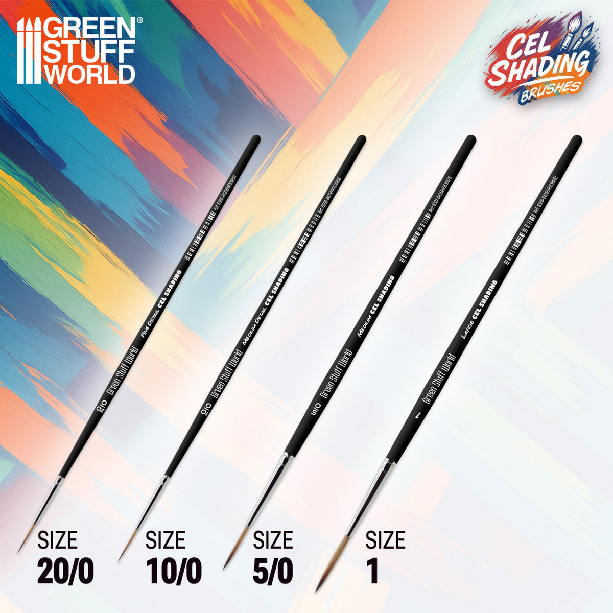 Synthetic Cel Shading Brush – detalj izdužene špice za precizno farbanje velicine